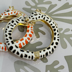Vintage-Style Enamel Zebra Bangle
