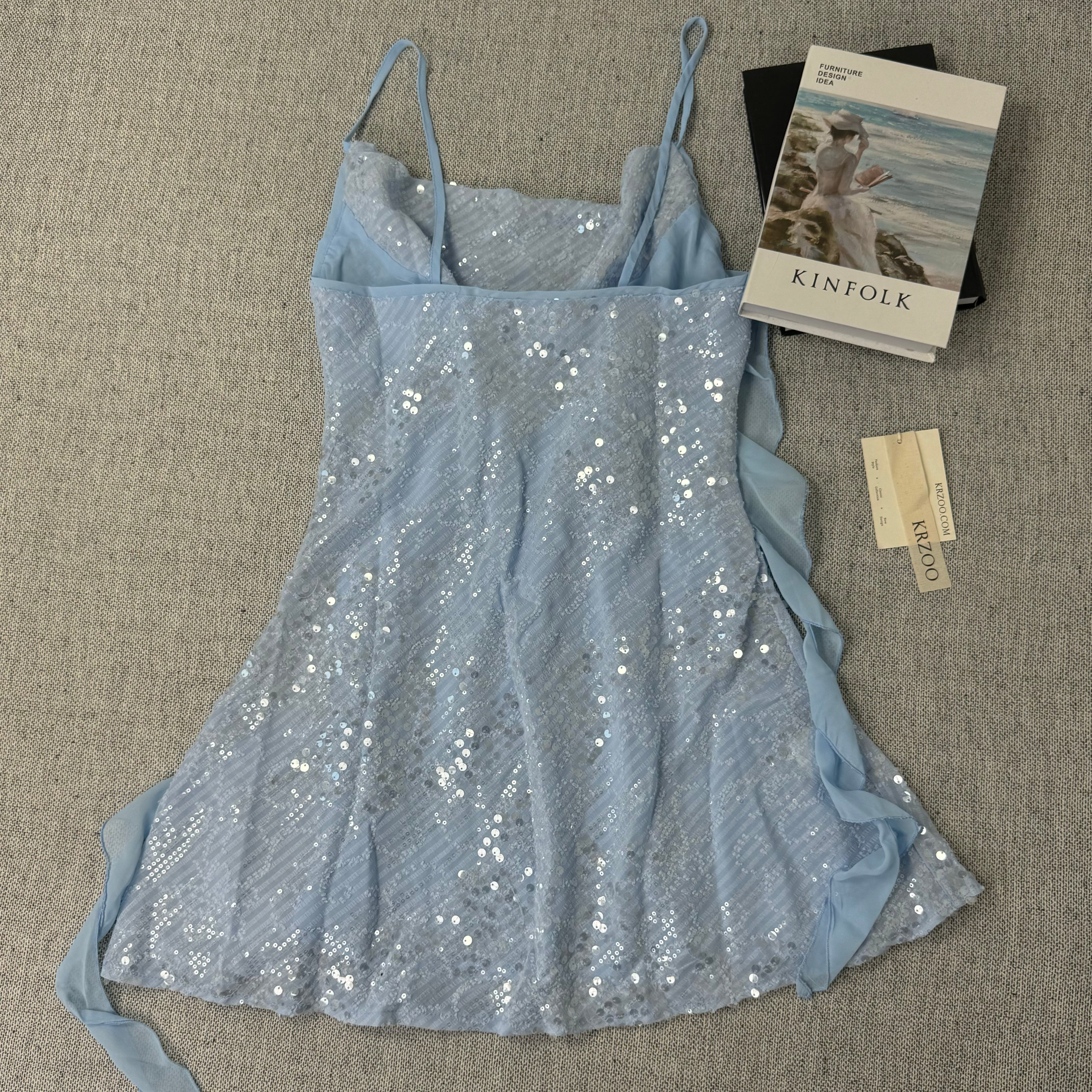 Layered decorative bead piece short dress