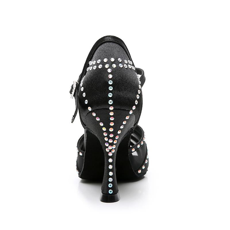 Women's Satin Customized Heel Ballroom Dance Shoes Latin Shoes