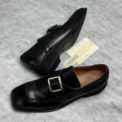 Square headband buckle casual ankle boots