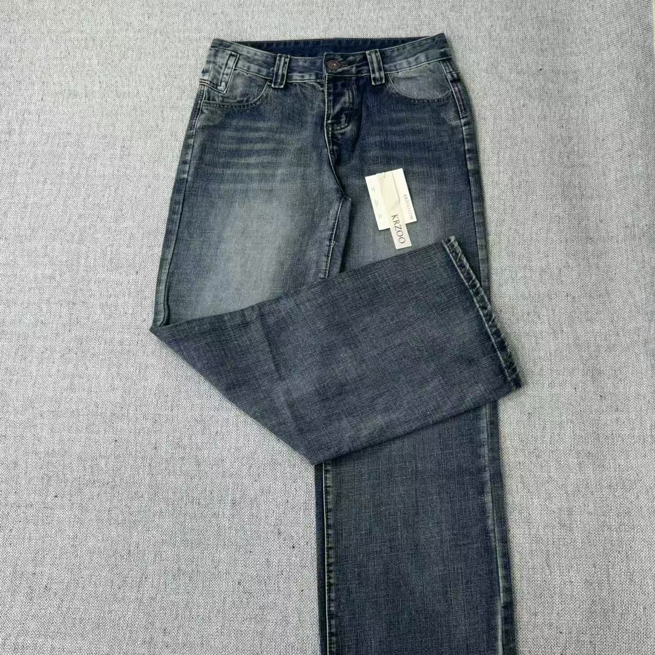 Straight and slightly wide-leg jeans