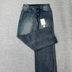Straight and slightly wide-leg jeans
