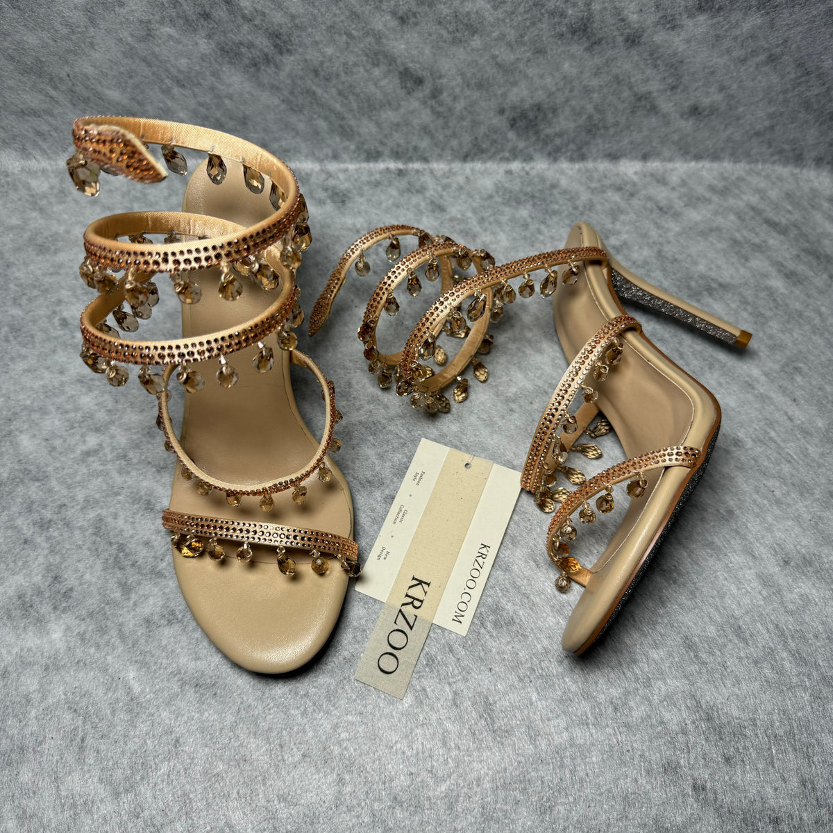 Waterdrop snake-shaped strappy stiletto heels