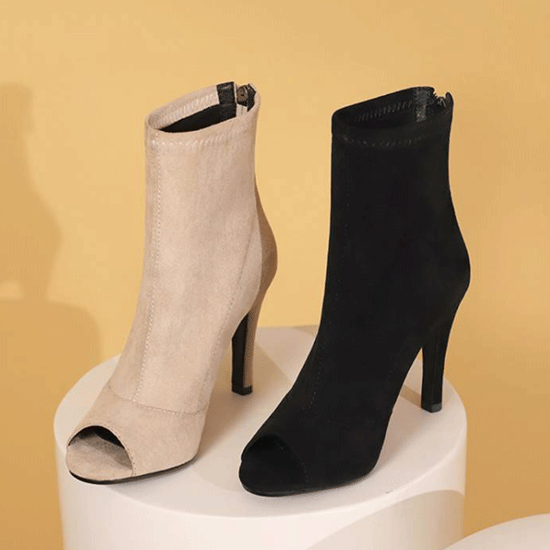 Women's 10cm Slim High Heel JazDance Shoes Heels Open Toe Dance Boots