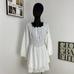 Pleated Off-The-Shoulder Skirt