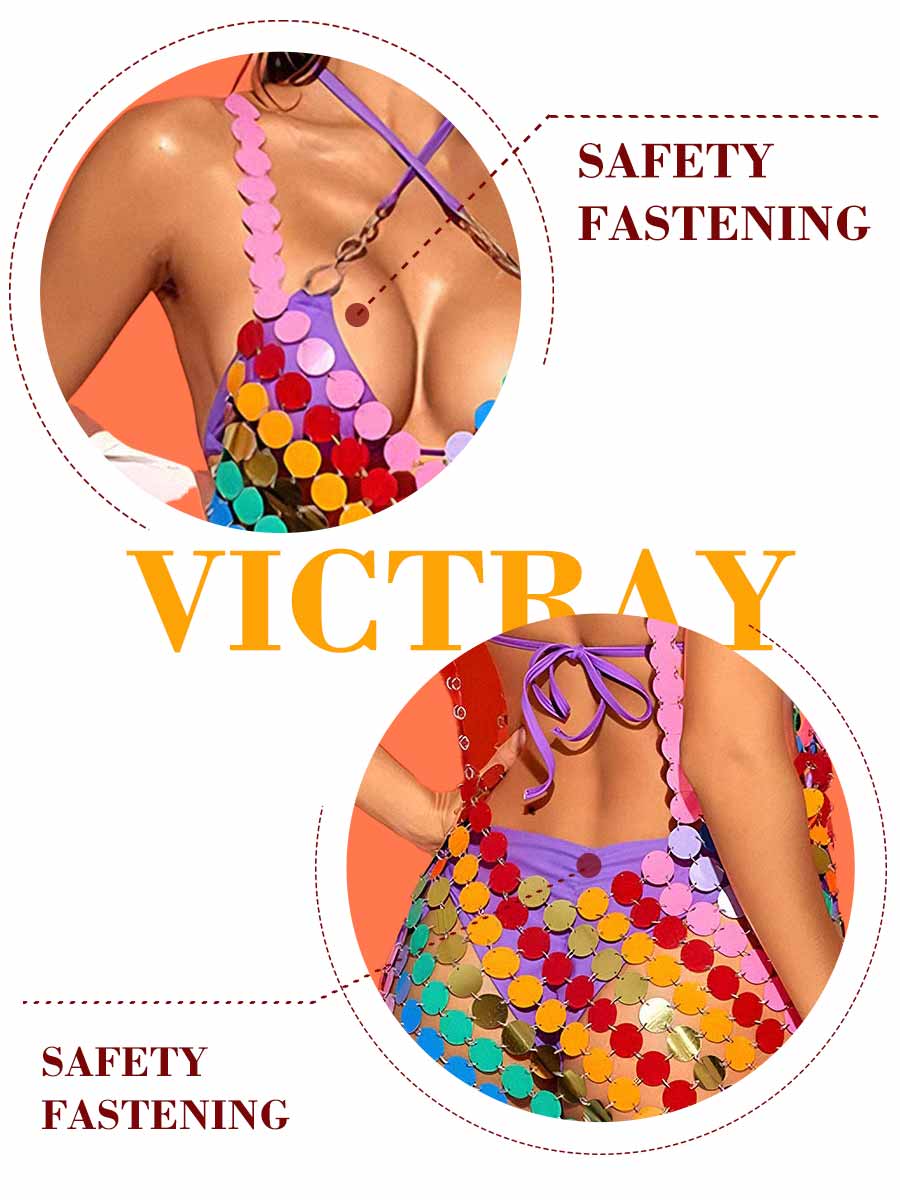 Rainbow Chainmail Dress for Parties and Cocktails