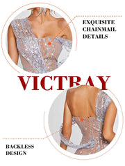 Split Sequin Mini Dress