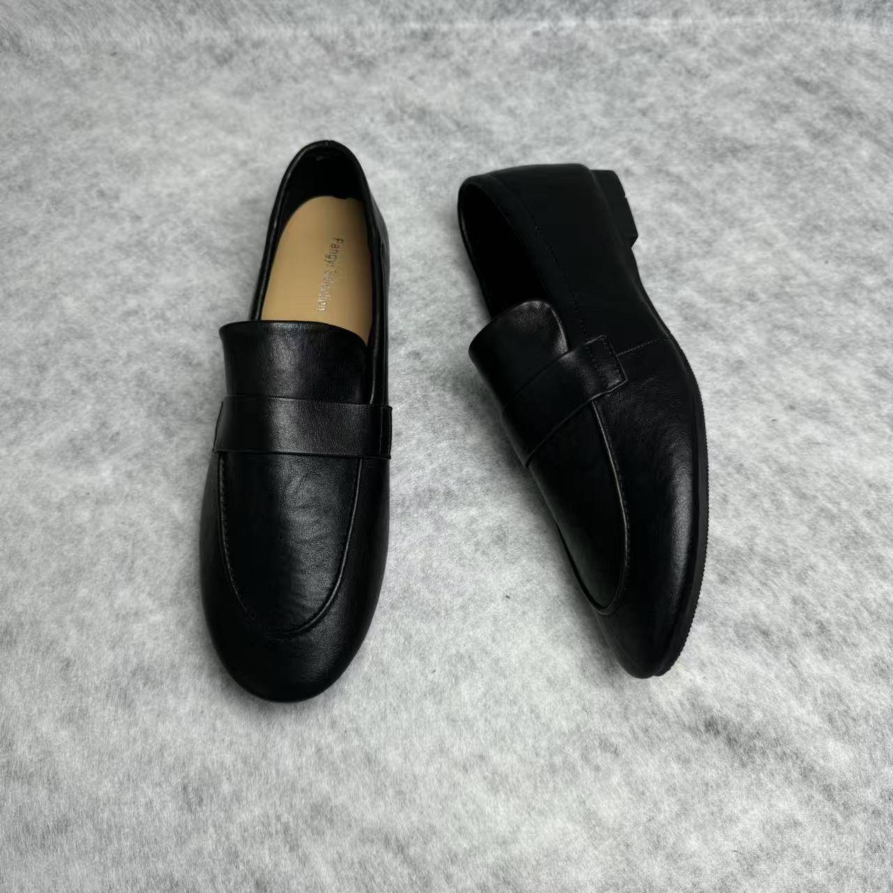 One step in a leather-soled small shoe