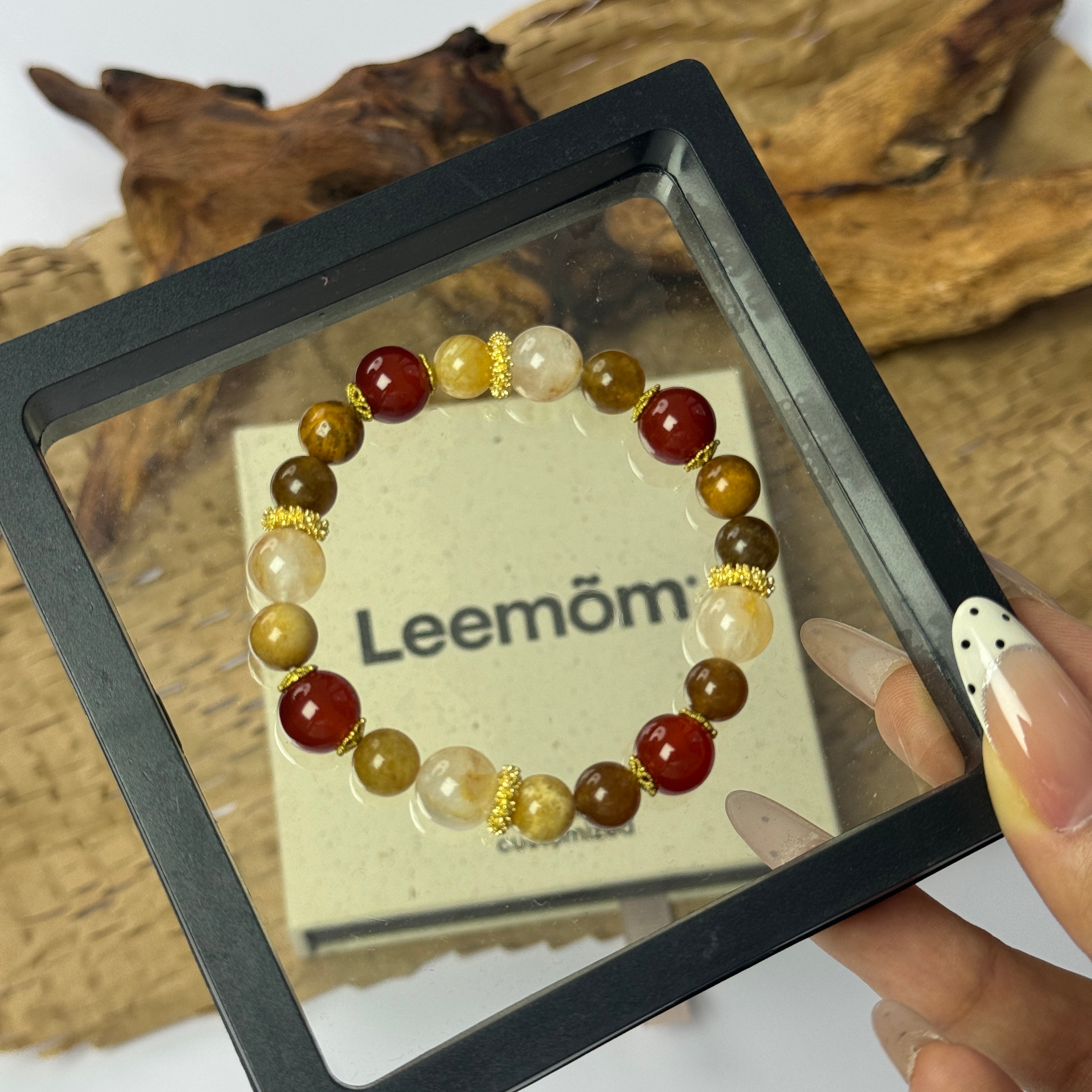 Earth Tone Crystal Beaded Bracelet, Attract Good Luck & Positive Energy