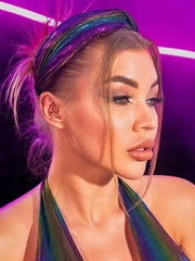 Women's Color Reflective Twisted Wide Headband