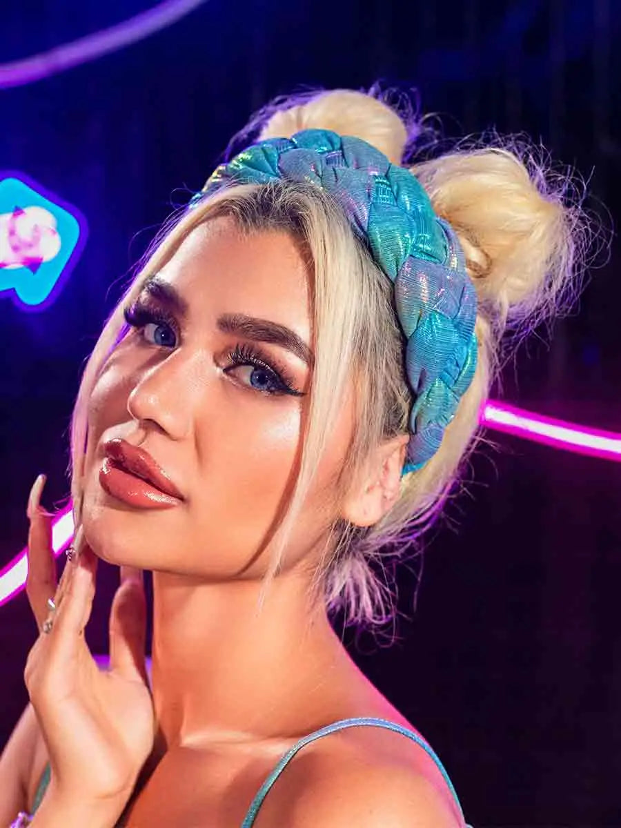 Wide Gradient Color Twist Braids Headband