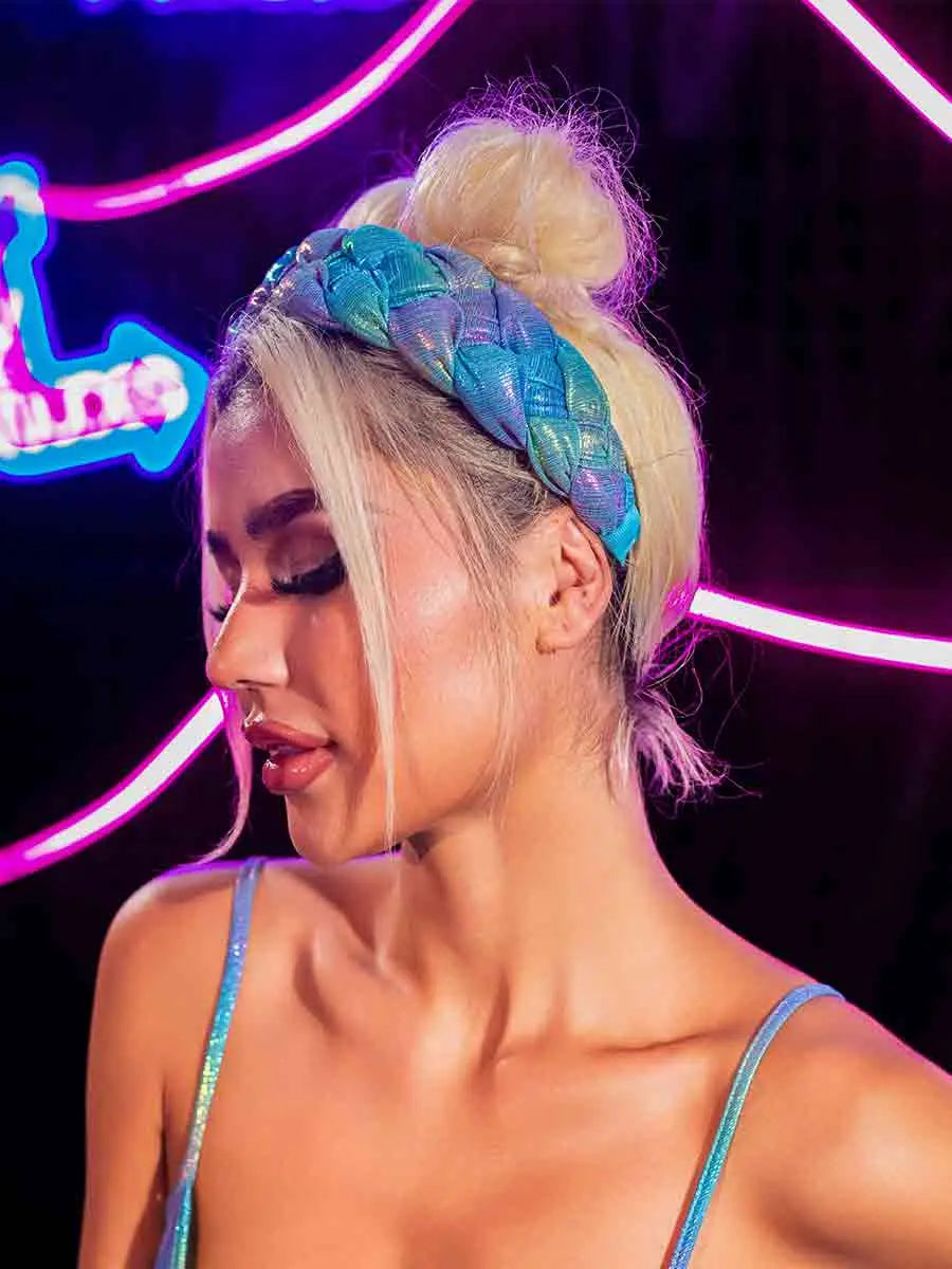 Wide Gradient Color Twist Braids Headband