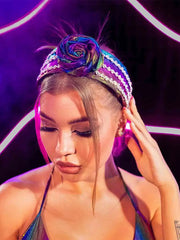 Colorful Wide Rhinestone Flower Hair Accessories
