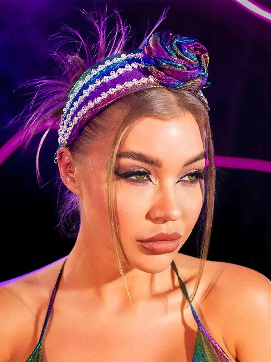 Colorful Wide Rhinestone Flower Hair Accessories