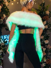 Led Light Up Faux Fur Shawl