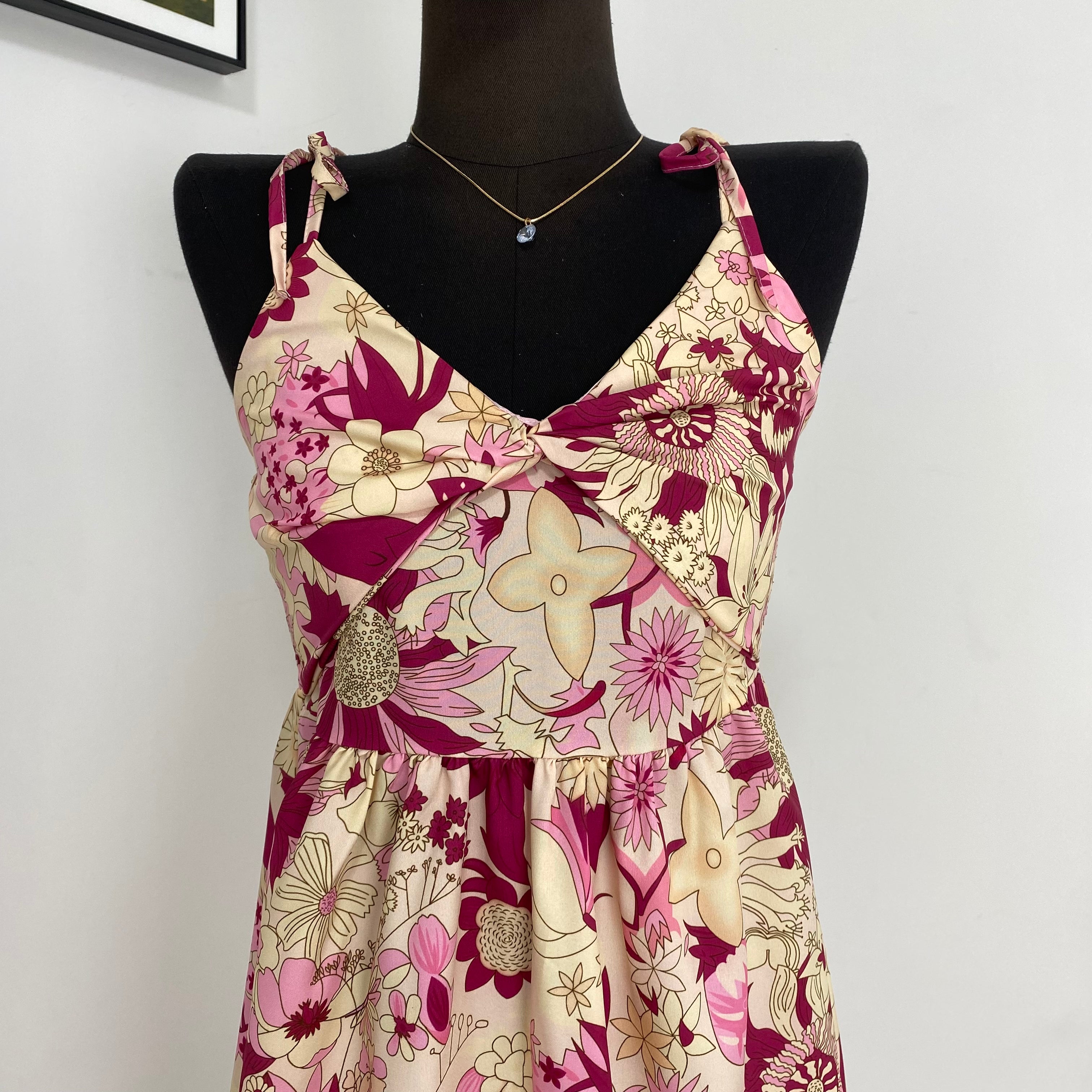 Floral Print Elasticated Slip Dress