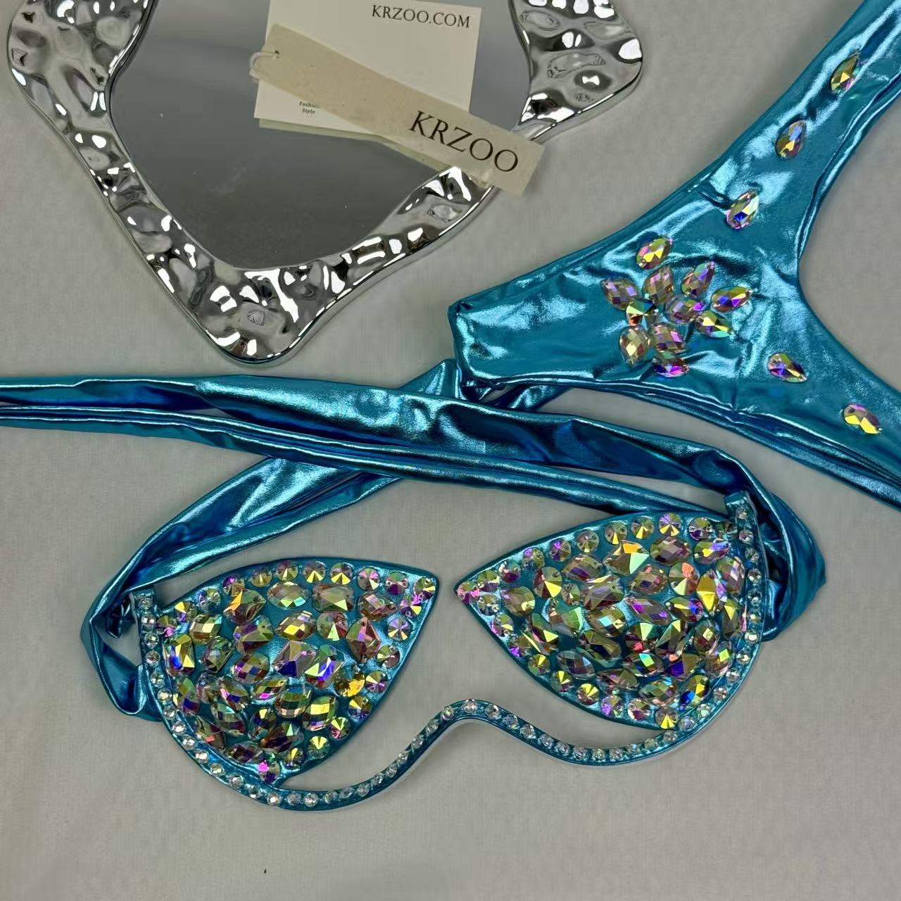 Brightly colored diamond bikini