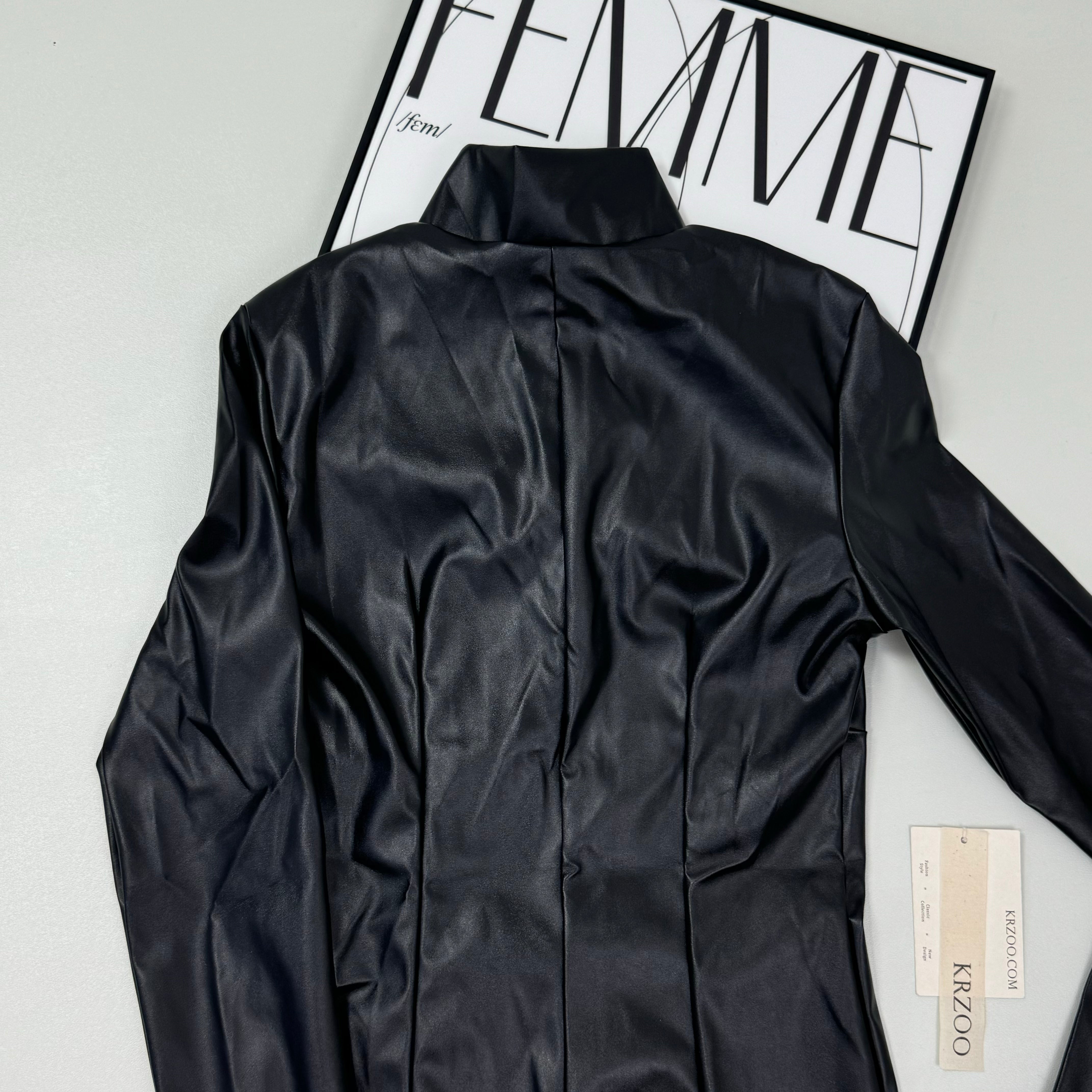 Zipper body-hugging one-piece pants