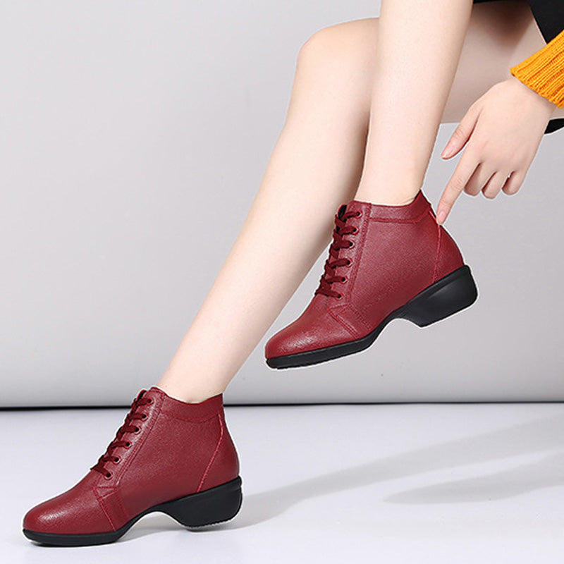 Women's Dance Boots Training Practice Outdoor Mesh Lace-up Dance Shoes JazDance