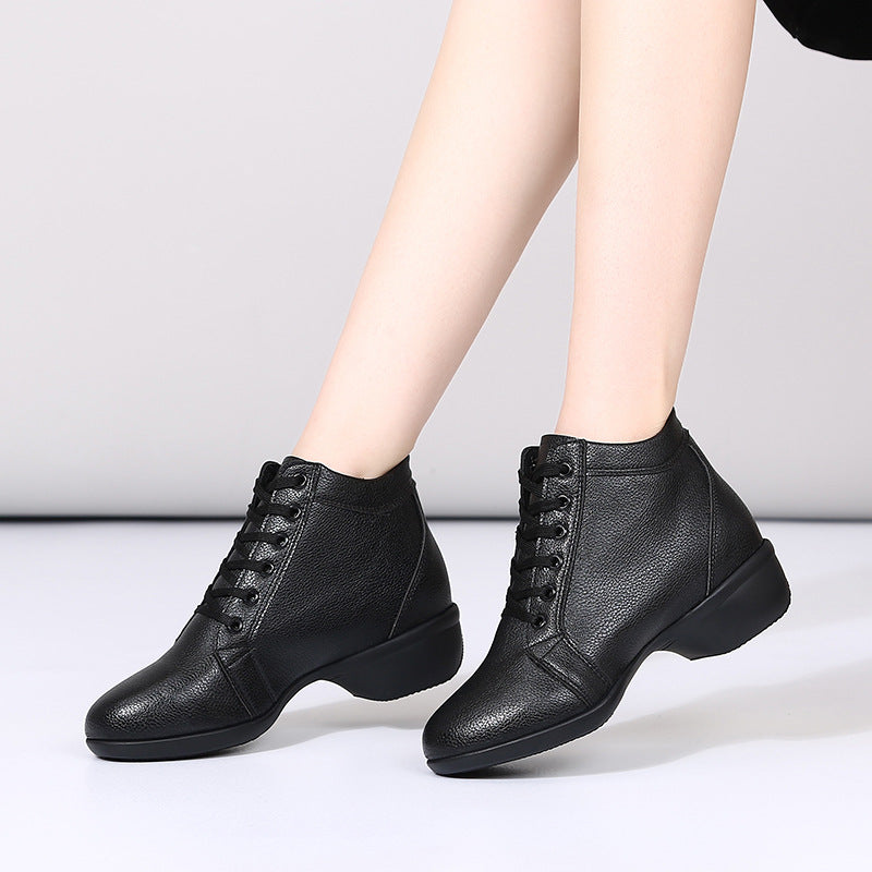Women's Dance Boots Training Practice Outdoor Mesh Lace-up Dance Shoes JazDance