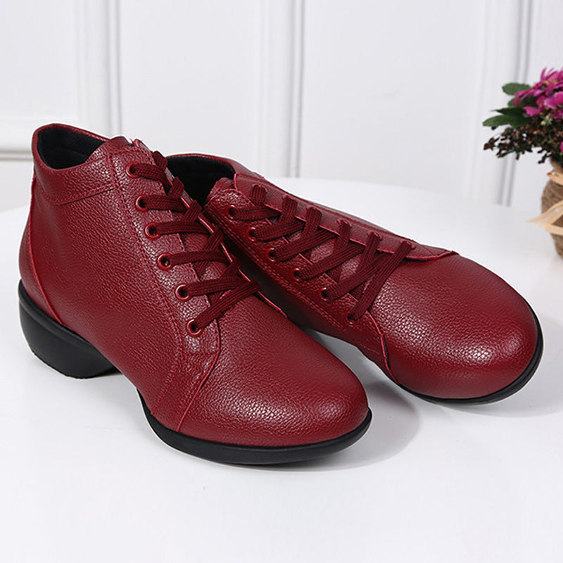 Women's Dance Boots Training Practice Outdoor Mesh Lace-up Dance Shoes JazDance