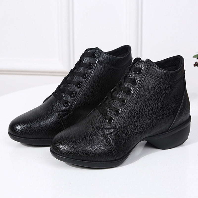 Women's Dance Boots Training Practice Outdoor Mesh Lace-up Dance Shoes JazDance