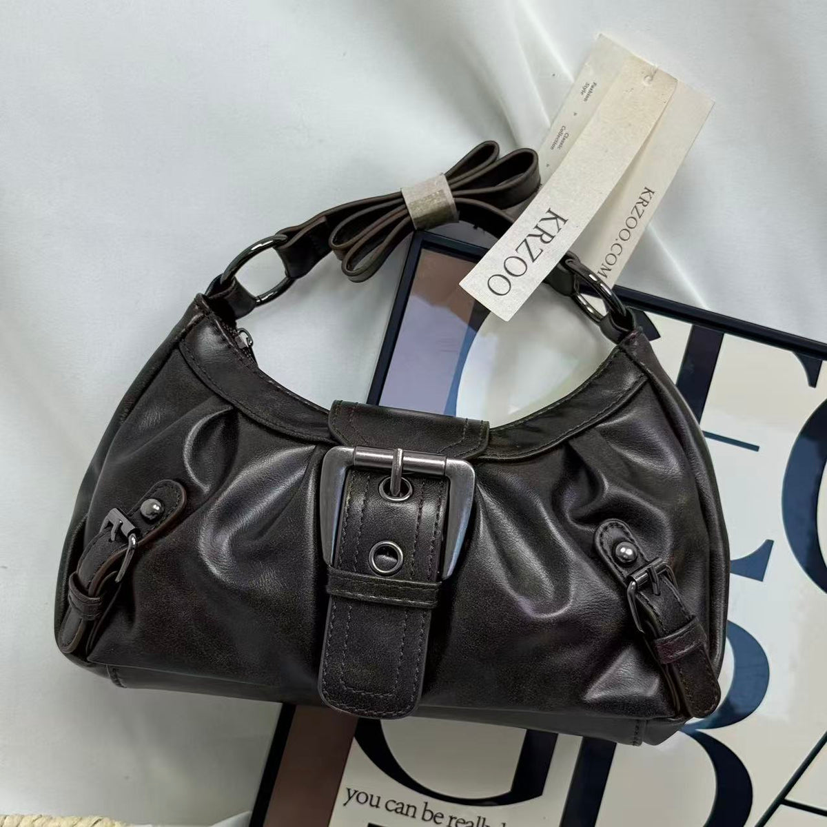 PU leather single-shoulder handbag