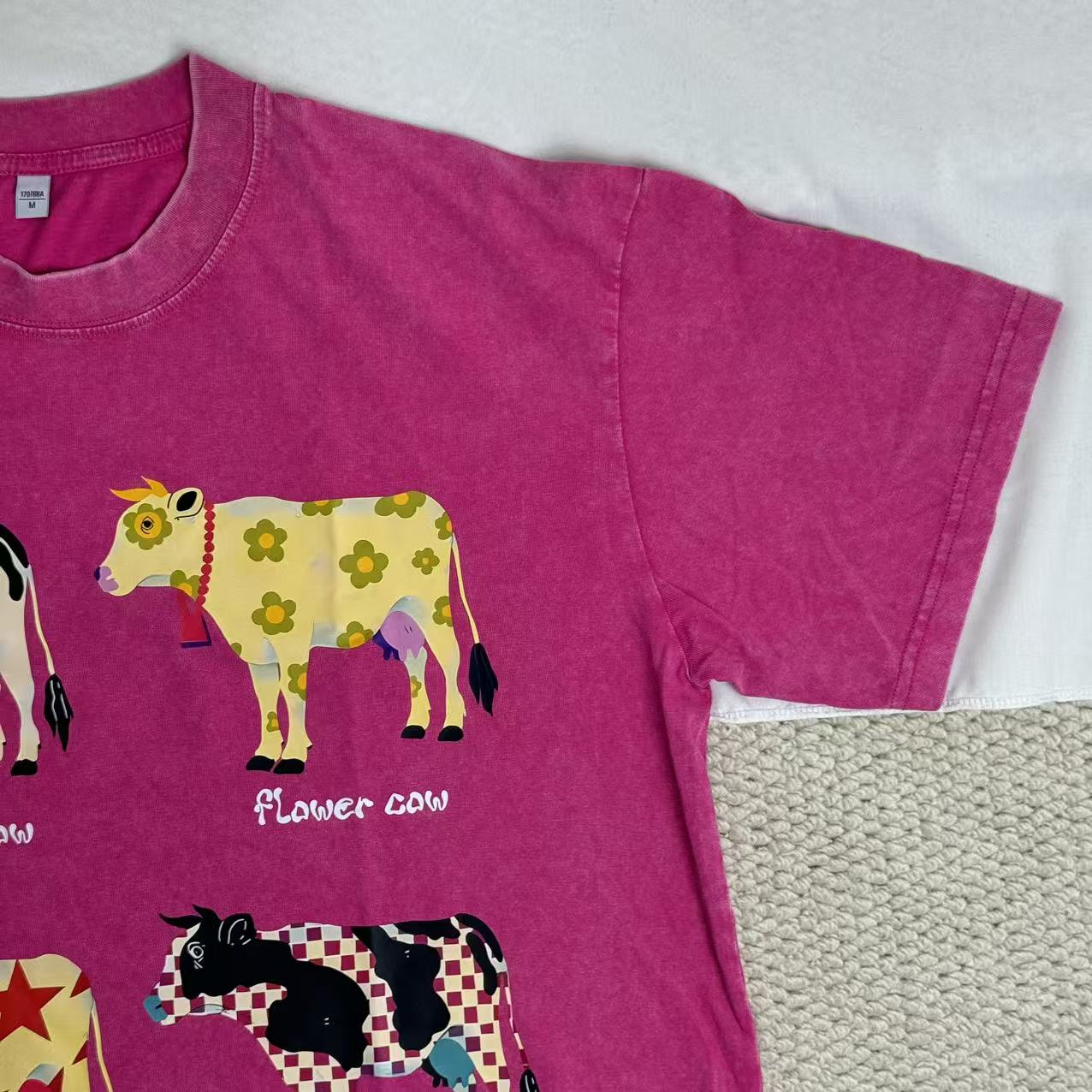 Washed pure cotton short-sleeved shirt