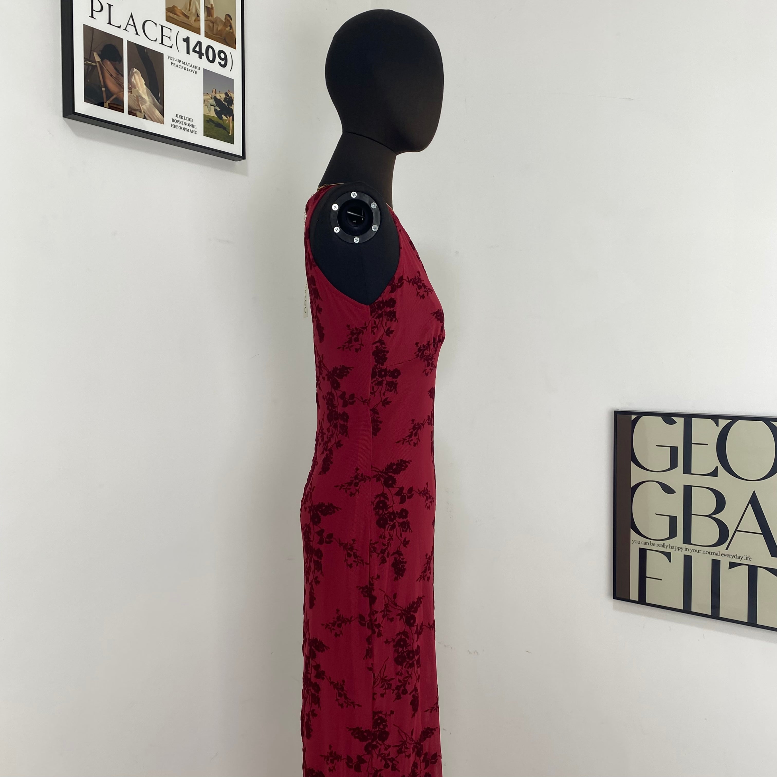 Printed Sleeveless V-Neck Dress