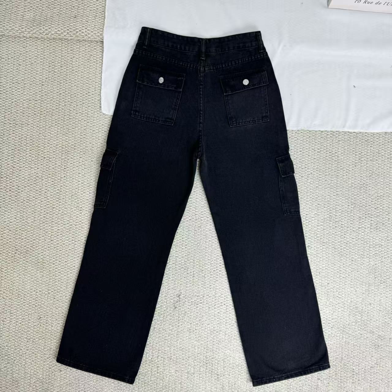 Stacked Straight-Leg Cargo Pants
