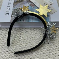 New Year's Eve colored ribbon star headband