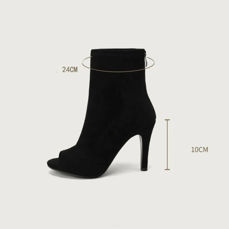 Women's 10cm Slim High Heel JazDance Shoes Heels Open Toe Dance Boots