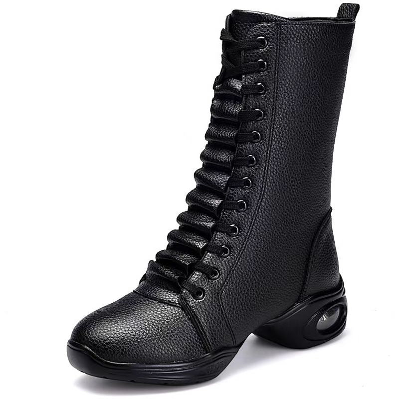 Women's Leatherette 4.5cm Heel Boots JazWith Lace-up Dance Boots Dance Shoes