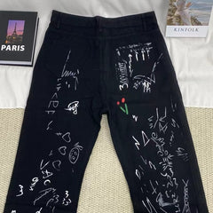 High-Street Style Wide-Leg Casual Trousers