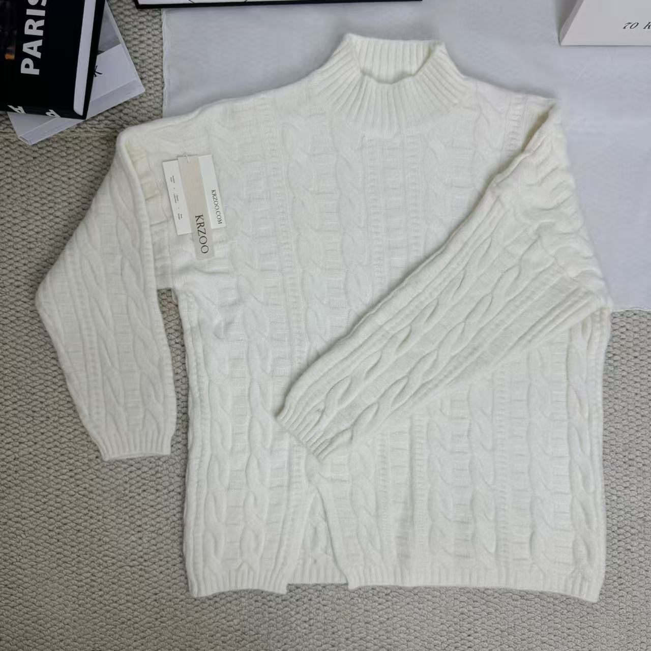 Lazy Style Cable Knit Pullover Sweater