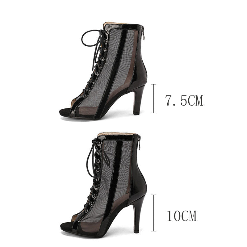 Women's 7.5cm/10cm Rubber Sole Leatherette JazShoes Dance Heels Dance Boots