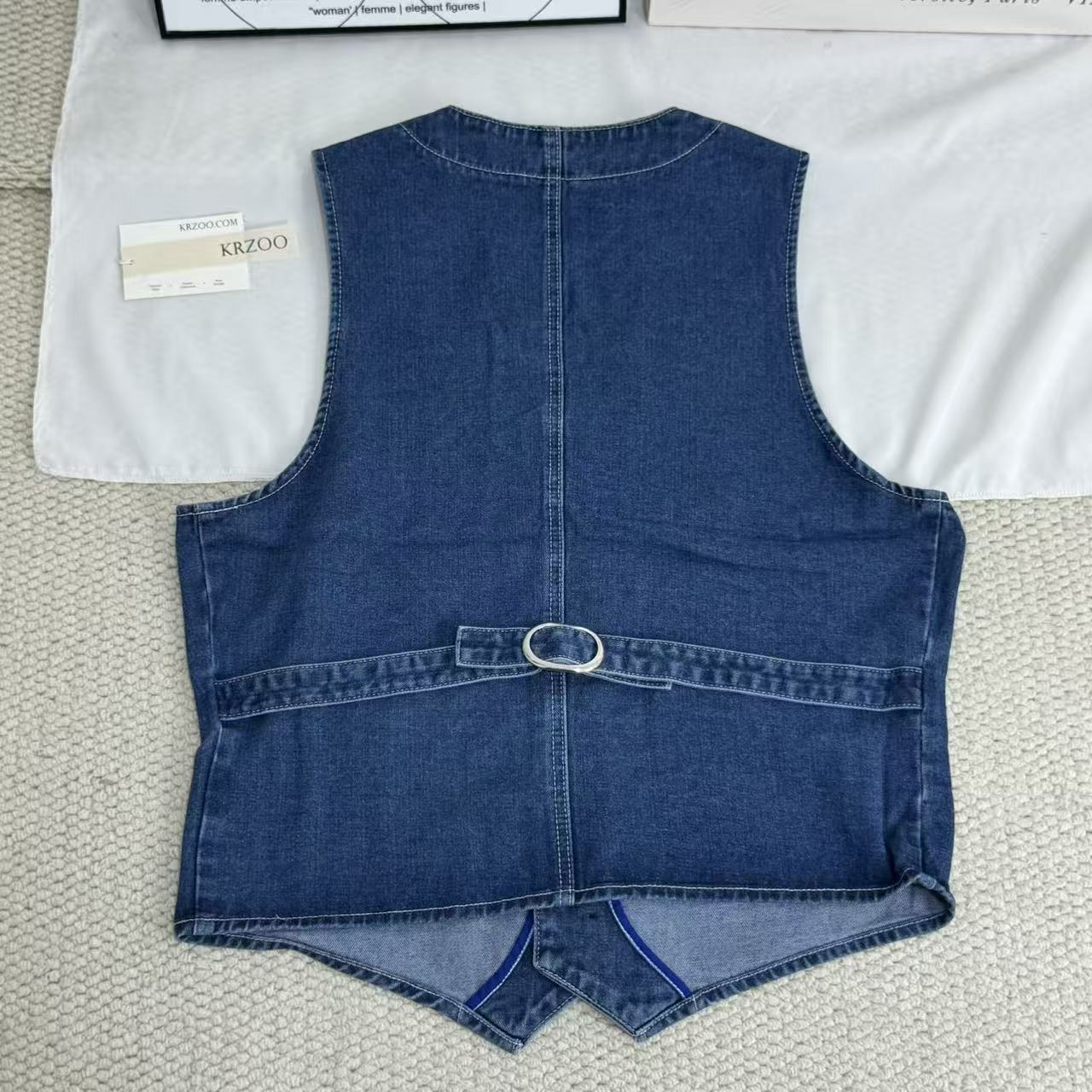 Cowboy vest, workwear, casual wide coat