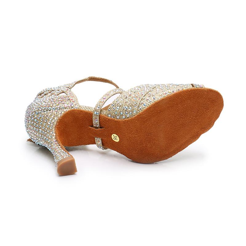 Women's Sparkling Glitter Customized Heel Ballroom Dance Shoes Latin Shoes