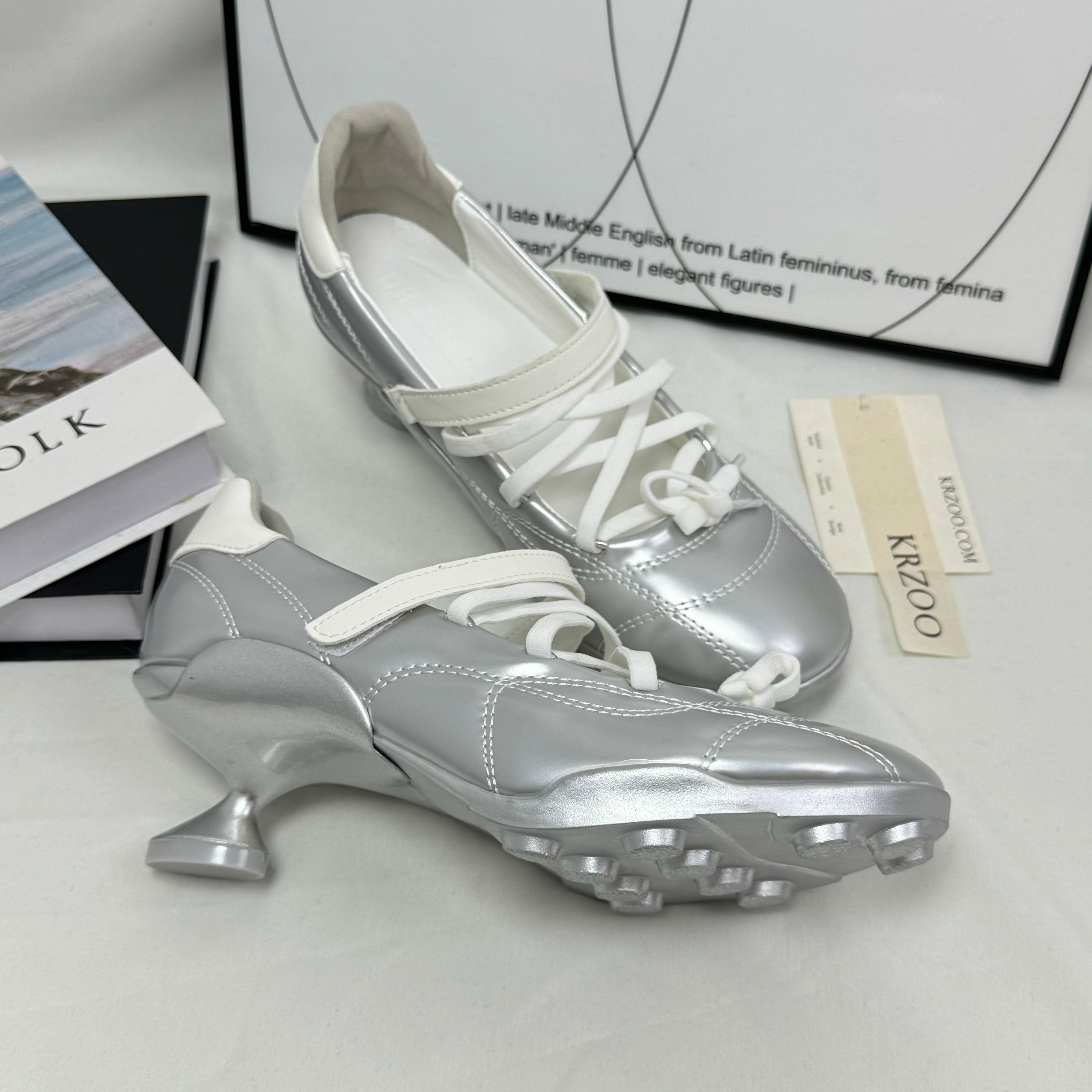 Bows tied to Mary Jane high-heeled shoes