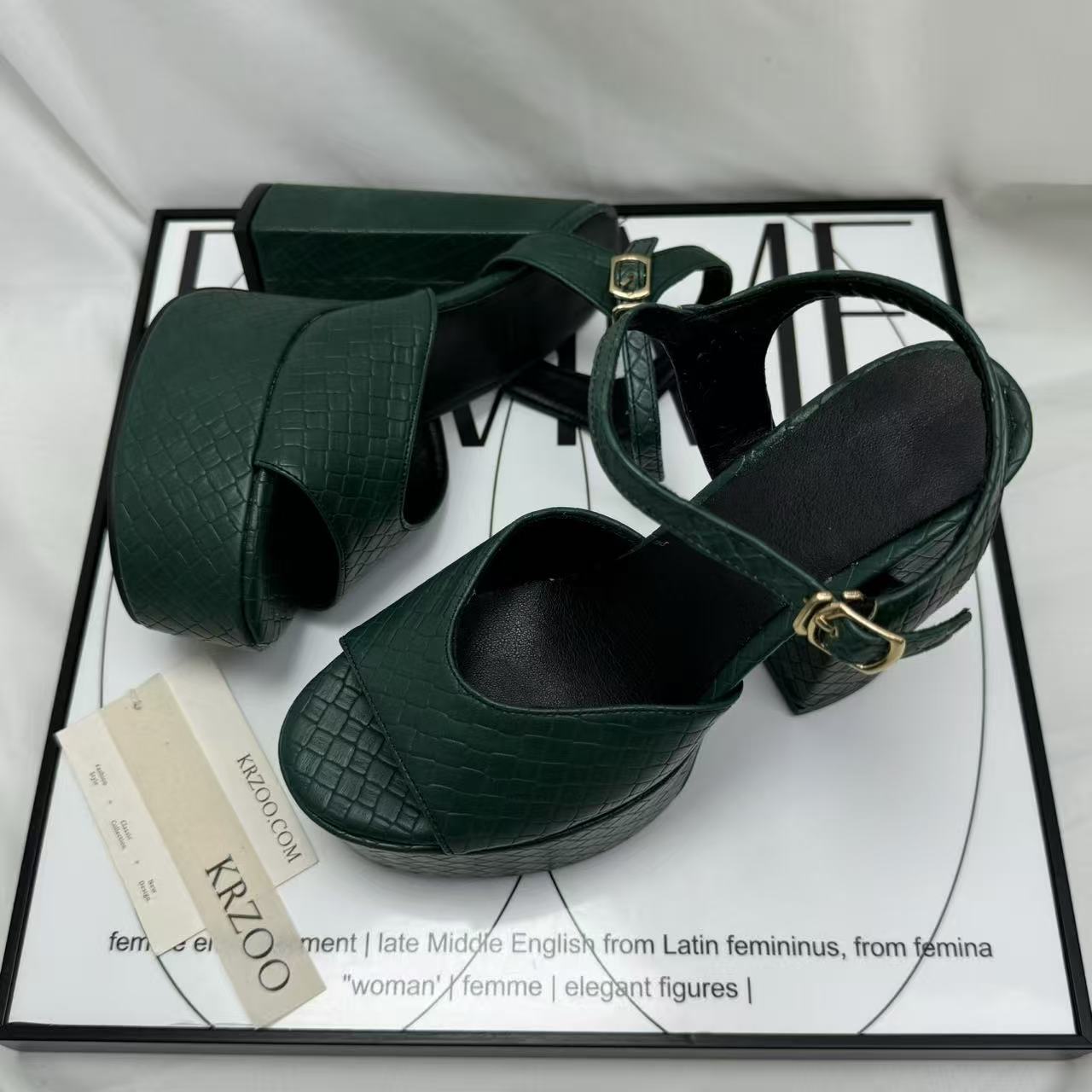 Thick-soled waterproof platform high heels