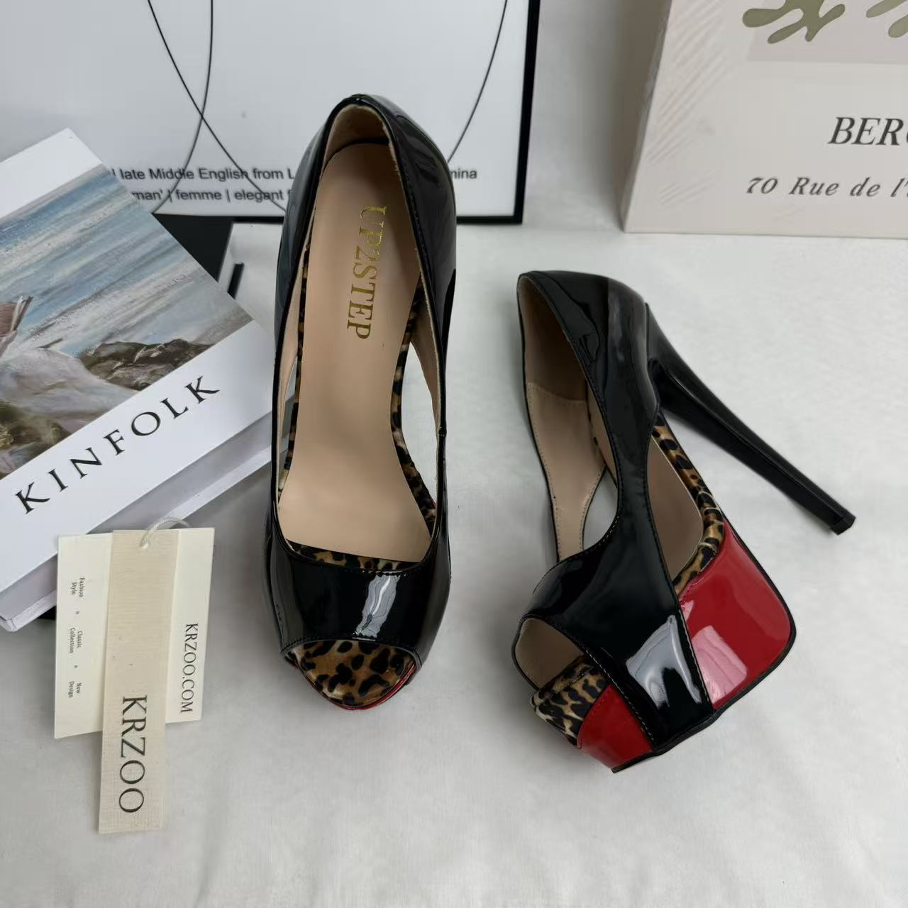 Fish-mouth thick waterproof platform shoes