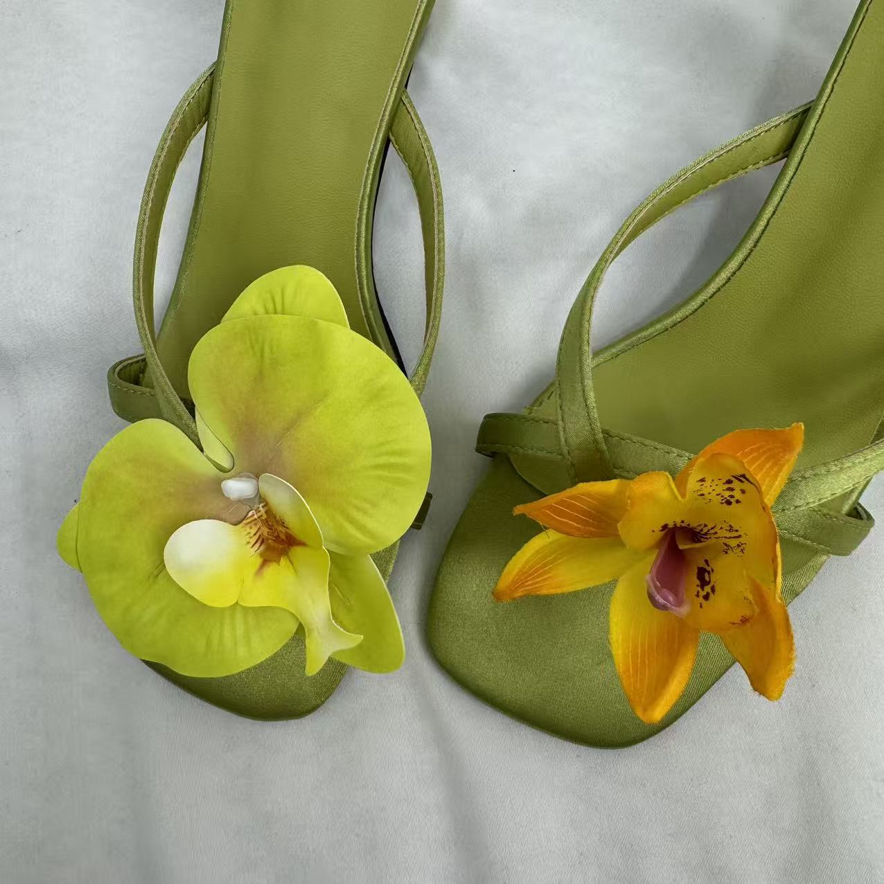 Handmade Asymmetrical Floral Sandals