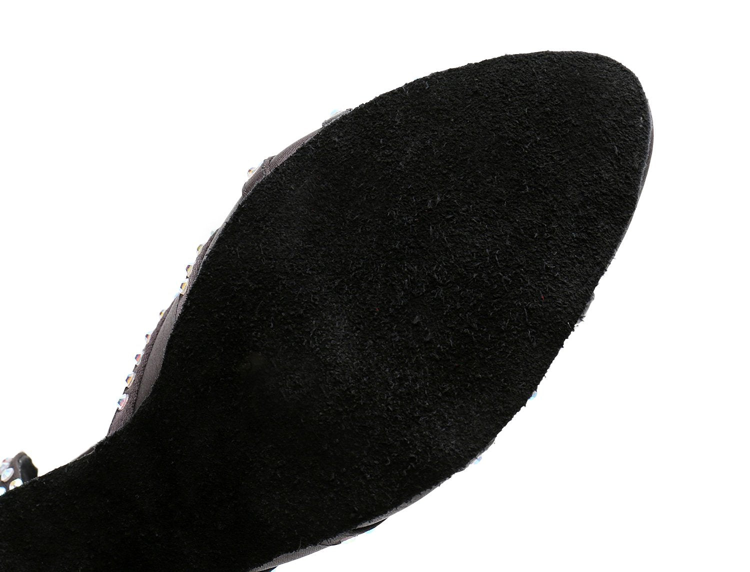 Women's Balck Satin Customized Heel Ballroom Dance Shoes