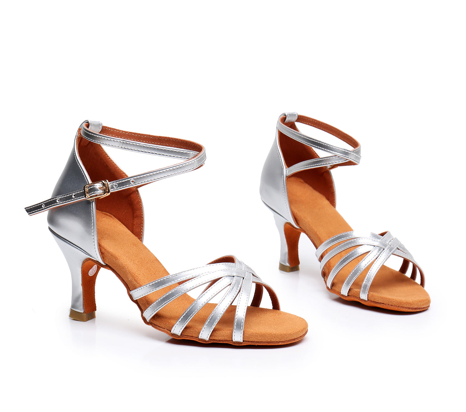 Women's Microfiber Leather 5.5cm/7.5cm Heel Strappy Latin Dance Shoes Ballroom Dance Shoes