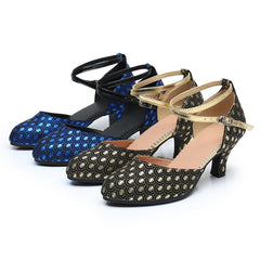 Women's Satin Customized Heel Ballroom Dance Shoes