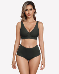 Seamless Bralette Full Coverage V Neck Bras