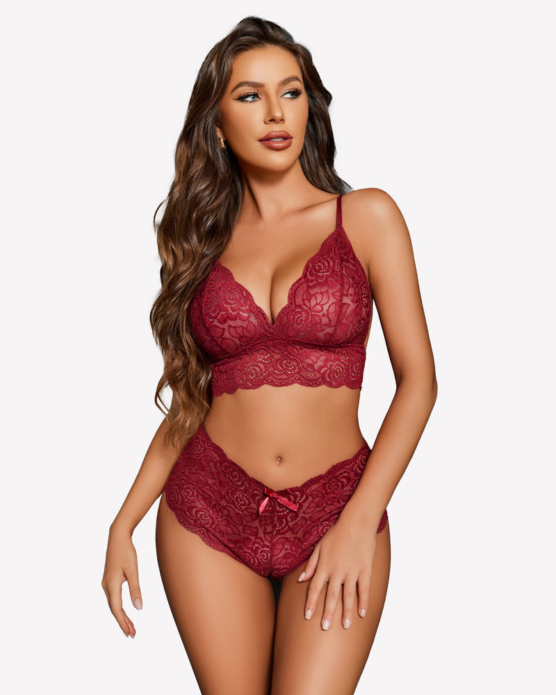 3 Piece Bra and Panty Sets with Robe