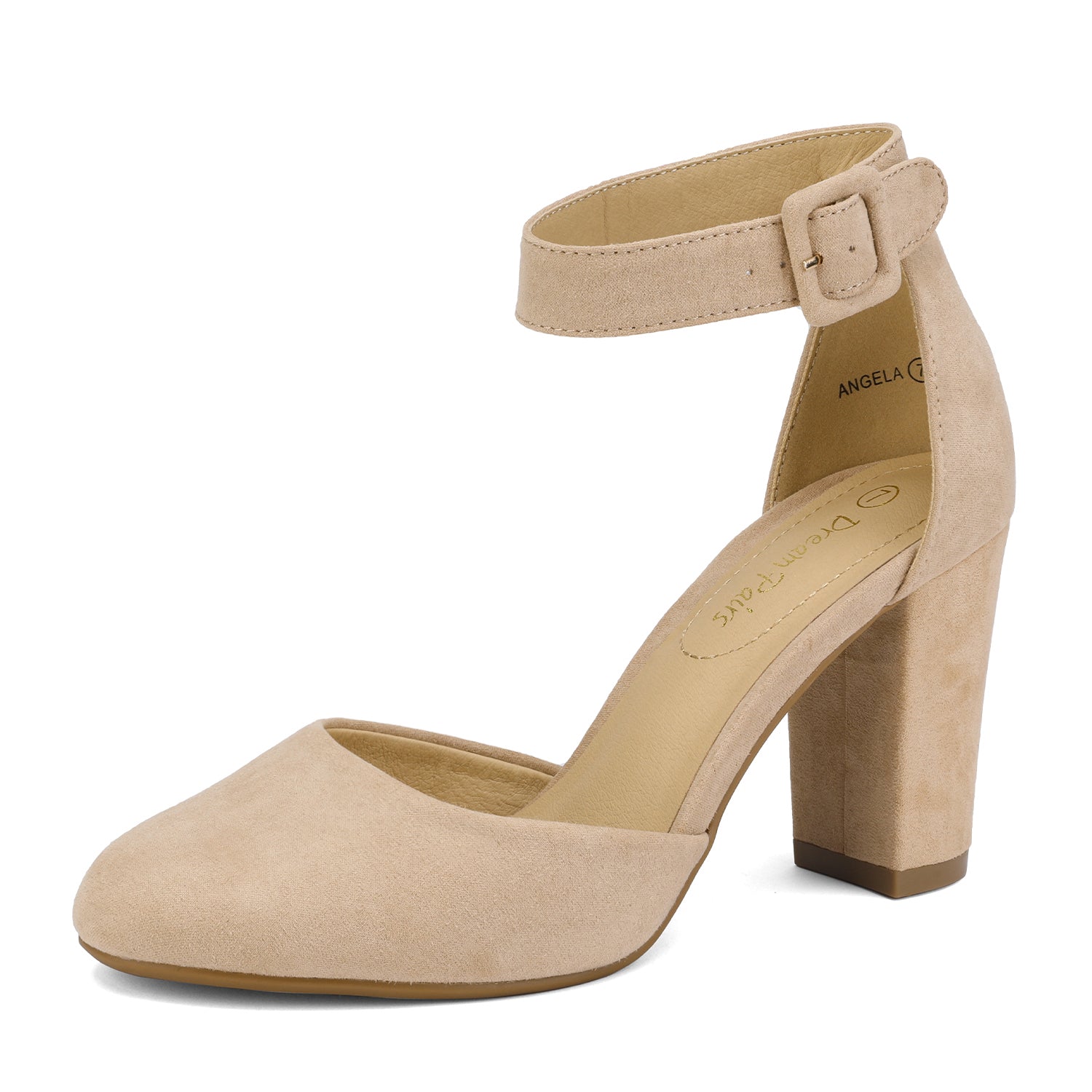 Round Toe Chunky Heel Pumps