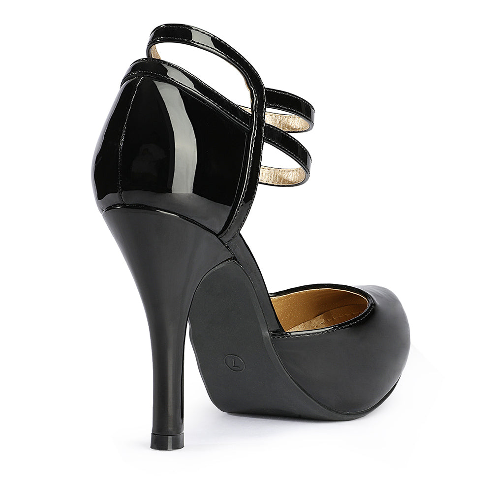 Double Ankle Strap Heel Pumps
