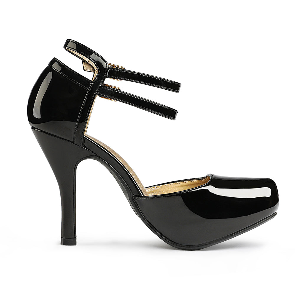 Double Ankle Strap Heel Pumps